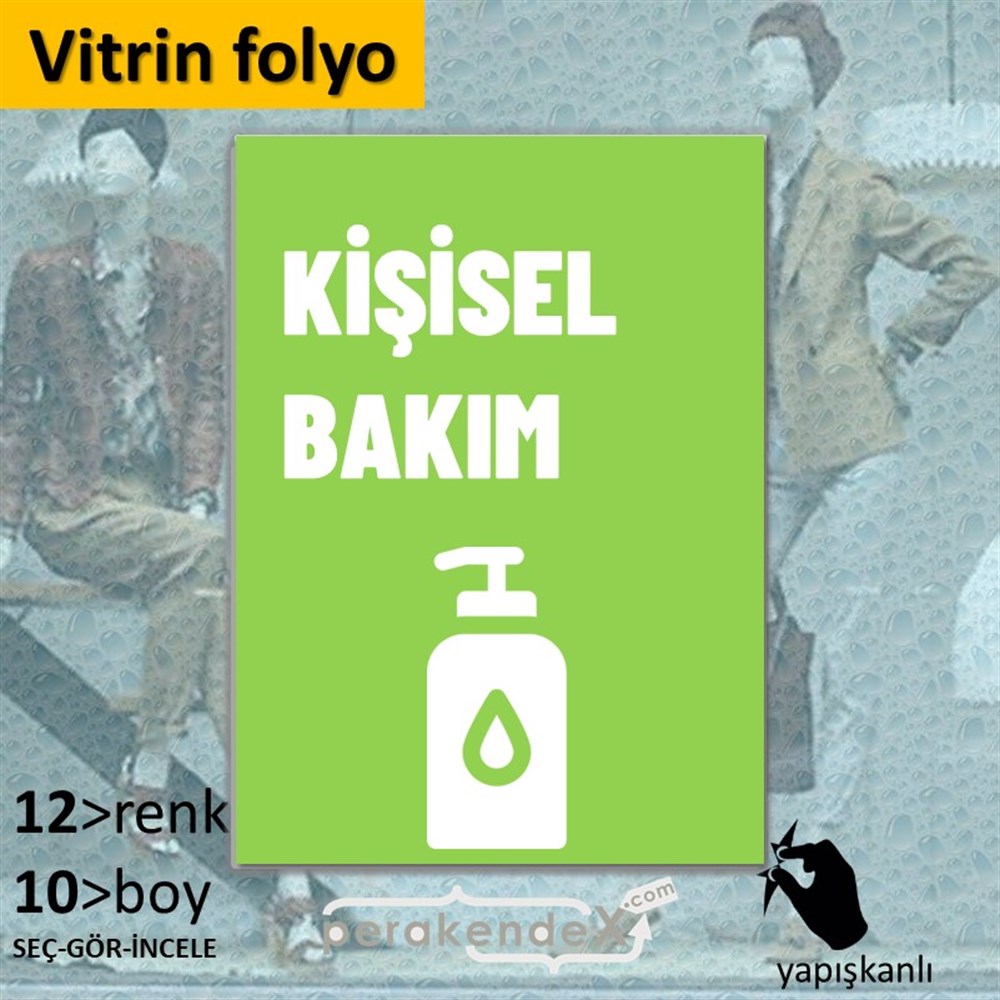 Kişisel Bakım Ürün Yazısı VİTRİN - CAM FOLYO,  VİNİL -dikdörtgen,tek yön baskıvitrin - cam folyo,  vinil