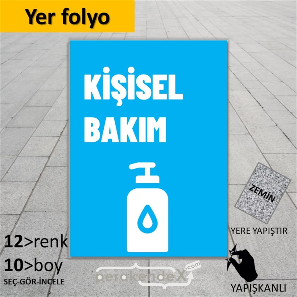 Kişisel Bakım Ürün Yazısı YER - ZEMİN FOLYO,  VİNİL -dikdörtgen,tek yön baskıyer - zemin folyo,  vinil