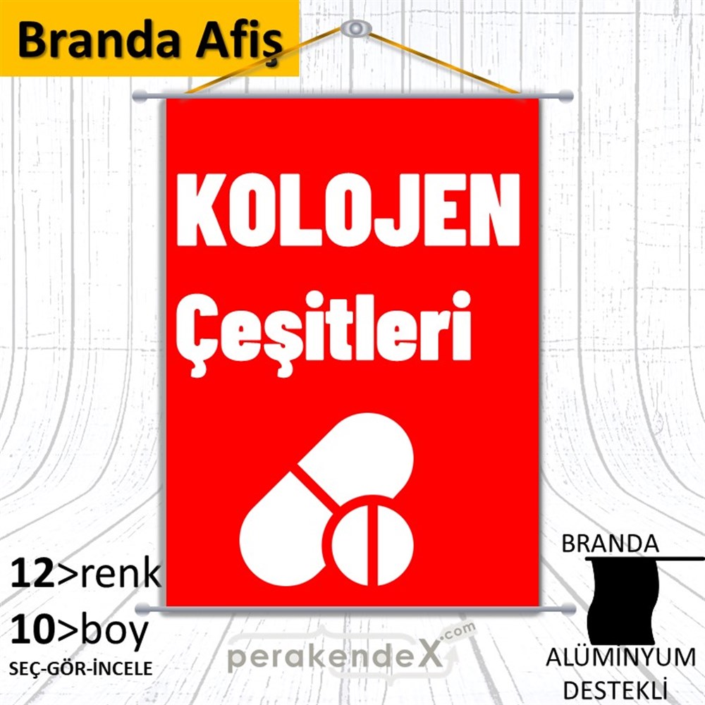 Kolojen Çeşitleri Yazısı BRANDA POSTER,  AFİŞ -dikdörtgen,tek yön baskıbranda poster,  afiş