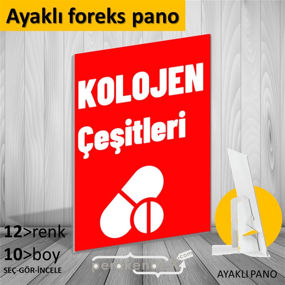 Kolojen Çeşitleri Yazısı KARTON AYAKLI POSTER,  PANO -dikdörtgen,tek yön baskıkarton ayaklı poster,  pano