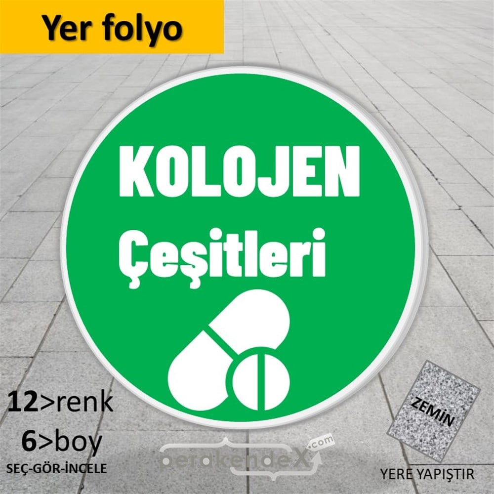 Kolojen Çeşitleri Yazısı YER - ZEMİN FOLYO,  VİNİL -oval,tek yön baskıyer - zemin folyo,  vinil