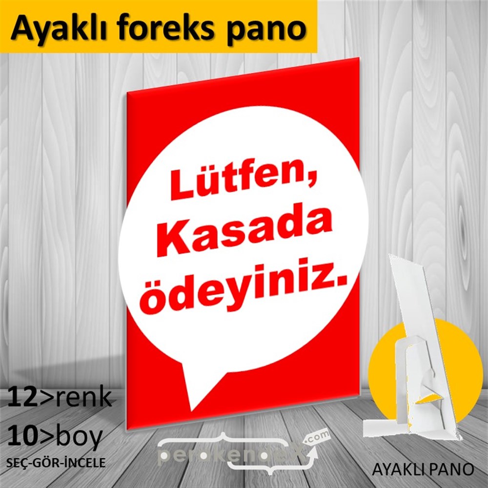 Lütfen Kasada Ödeyiniz KARTON AYAKLI POSTER,  PANO -dikdörtgen,tek yön baskıkarton ayaklı poster,  pano