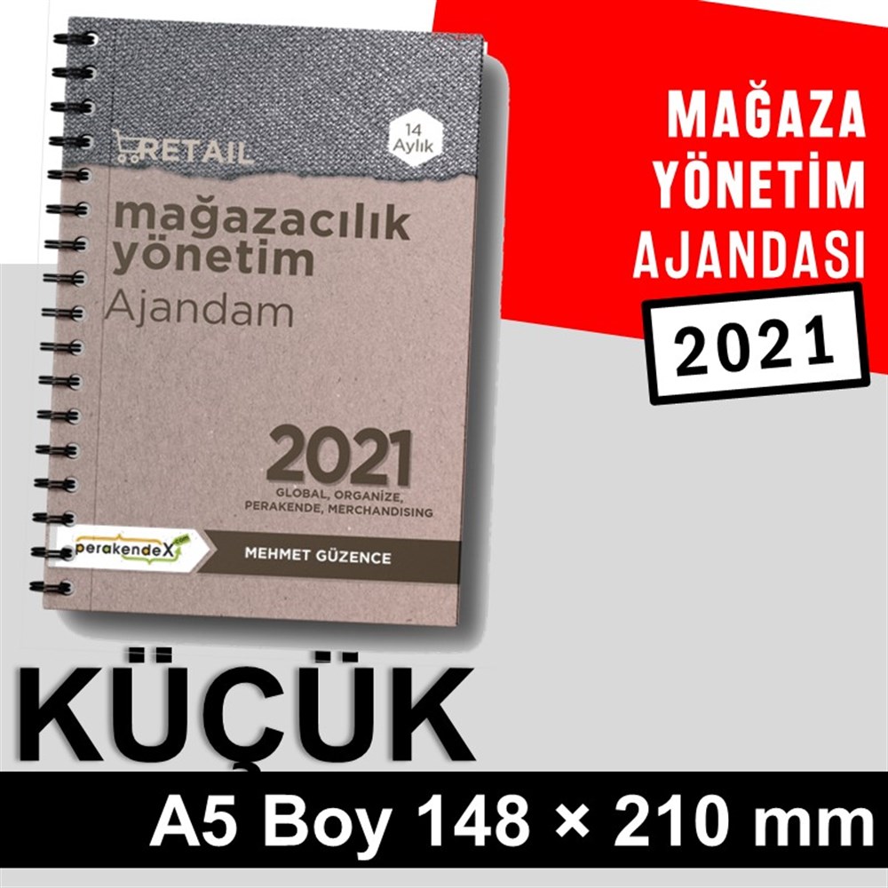 MAĞAZA YÖNETİM AJANDASI 2021 --Natürel Renk - küçük boy  - 14 AYLIKmağaza yönetim ajandası