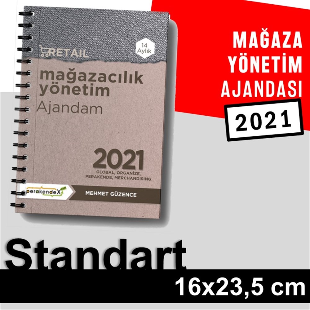 MAĞAZA YÖNETİM AJANDASI 2021 --Natürel Renk - Standart Boy - 14 AYLIKmağaza yönetim ajandası