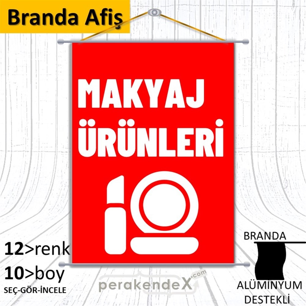 Makyaj Ürün Çeşitleri BRANDA POSTER,  AFİŞ -dikdörtgen,tek yön baskıbranda poster,  afiş