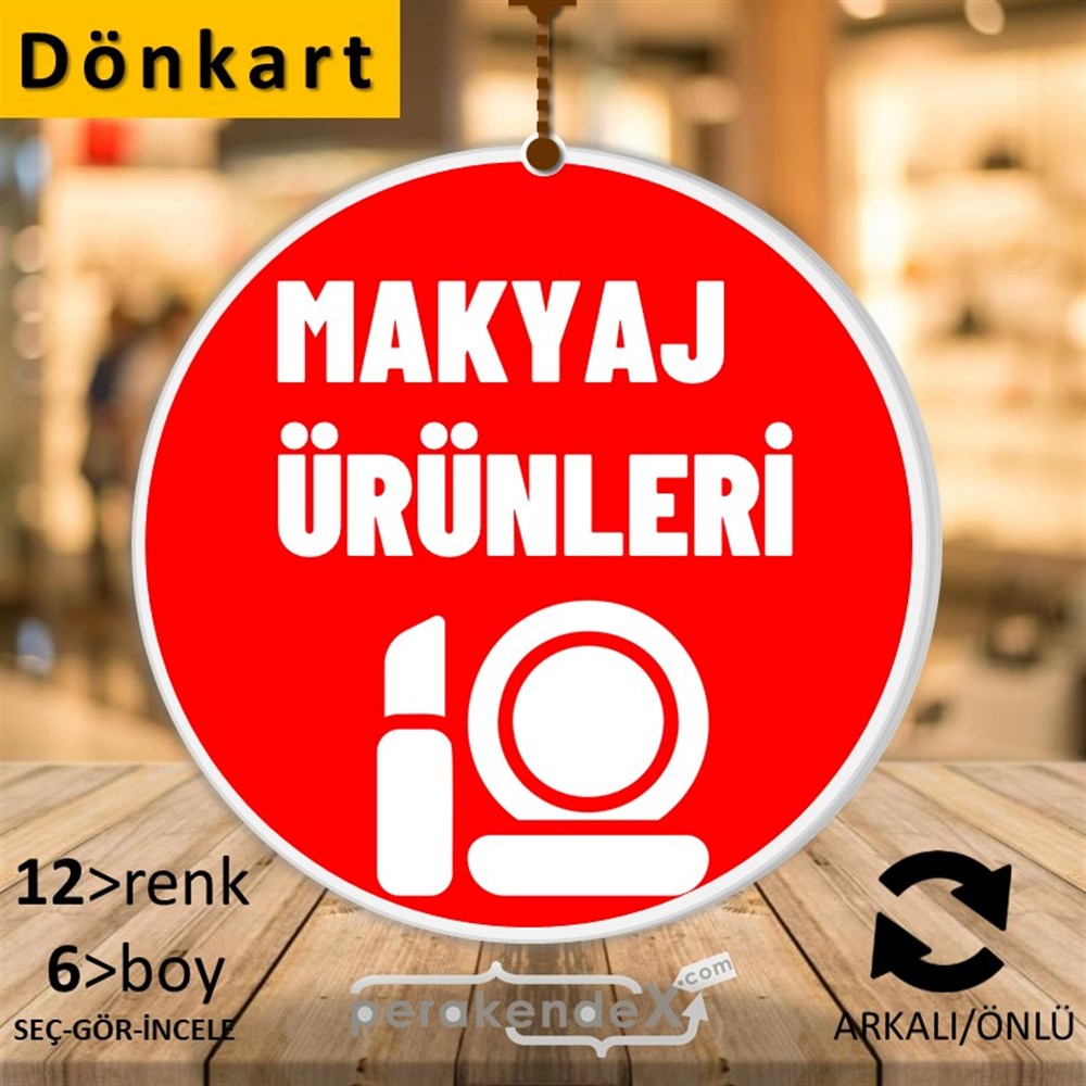 Makyaj Ürün Çeşitleri DÖNKART -oval,çift yön baskıdön-kart