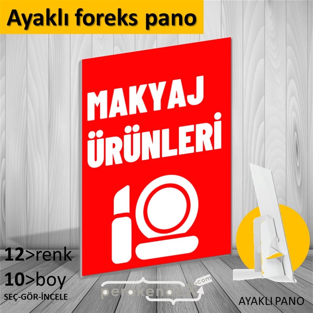 Makyaj Ürün Çeşitleri KARTON AYAKLI POSTER,  PANO -dikdörtgen,tek yön baskıkarton ayaklı poster,  pano