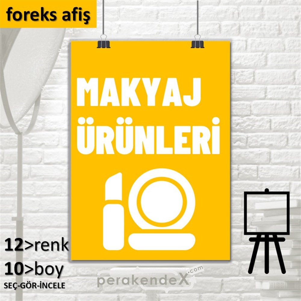 Makyaj Ürün Çeşitleri SERT PLASTİK POSTER,  AFİŞ -dikdörtgen,tek yön baskısert plastik poster,  afiş