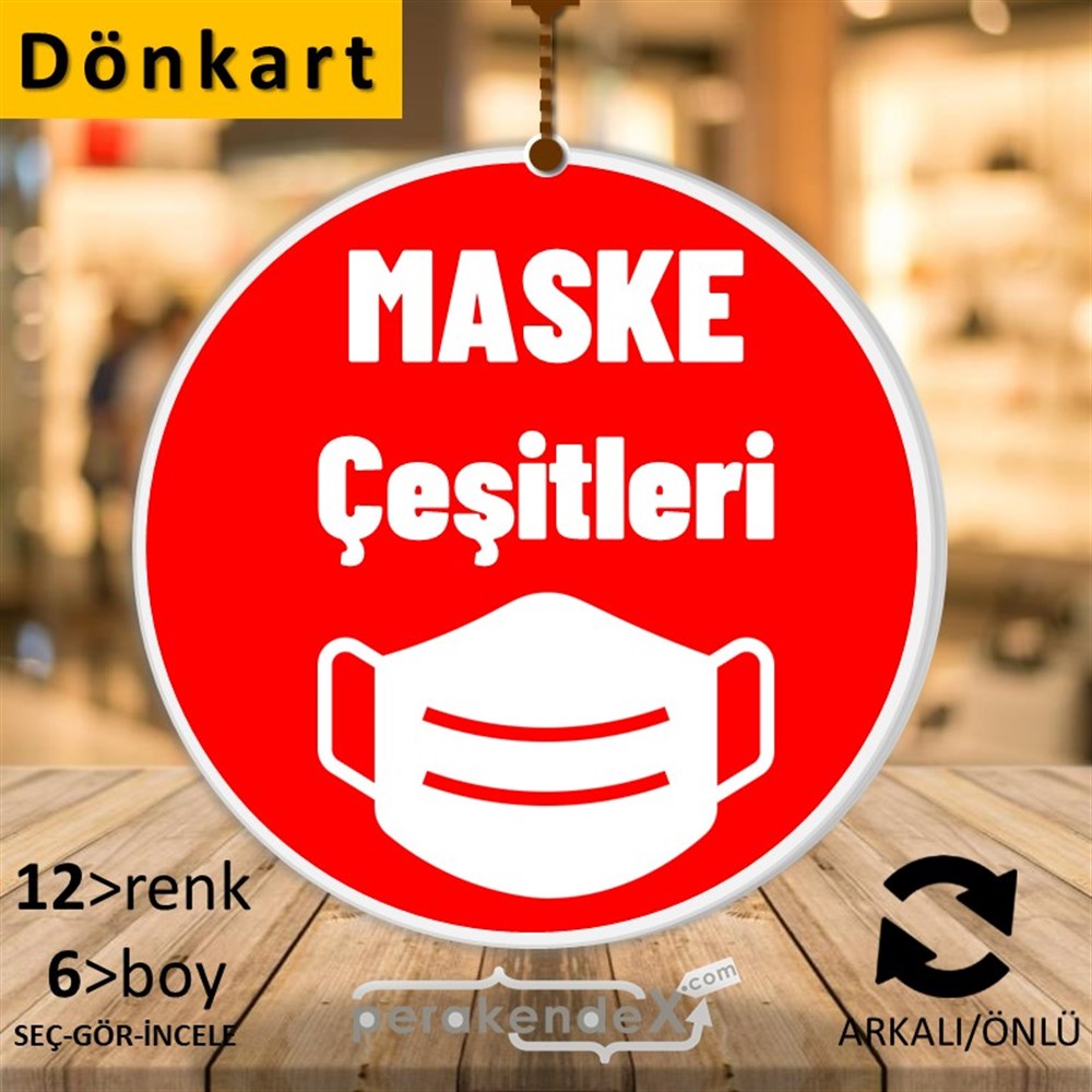 Maske Çeşitleri Yazısı DÖNKART -oval,çift yön baskıdön-kart