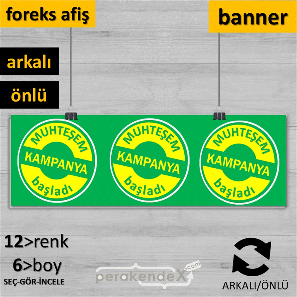 muhteşem kampanya başladı SERT PLASTİK BANNER  -dikdörtgen,çift yön baskı