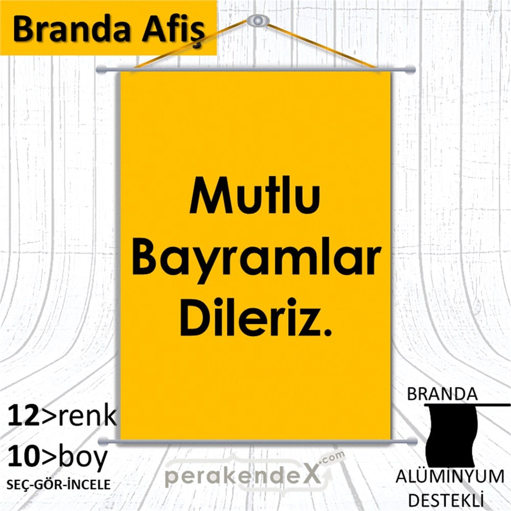 mutlu bayramlar dileriz BRANDA POSTER,  AFİŞ -dikdörtgen,tek yön baskı