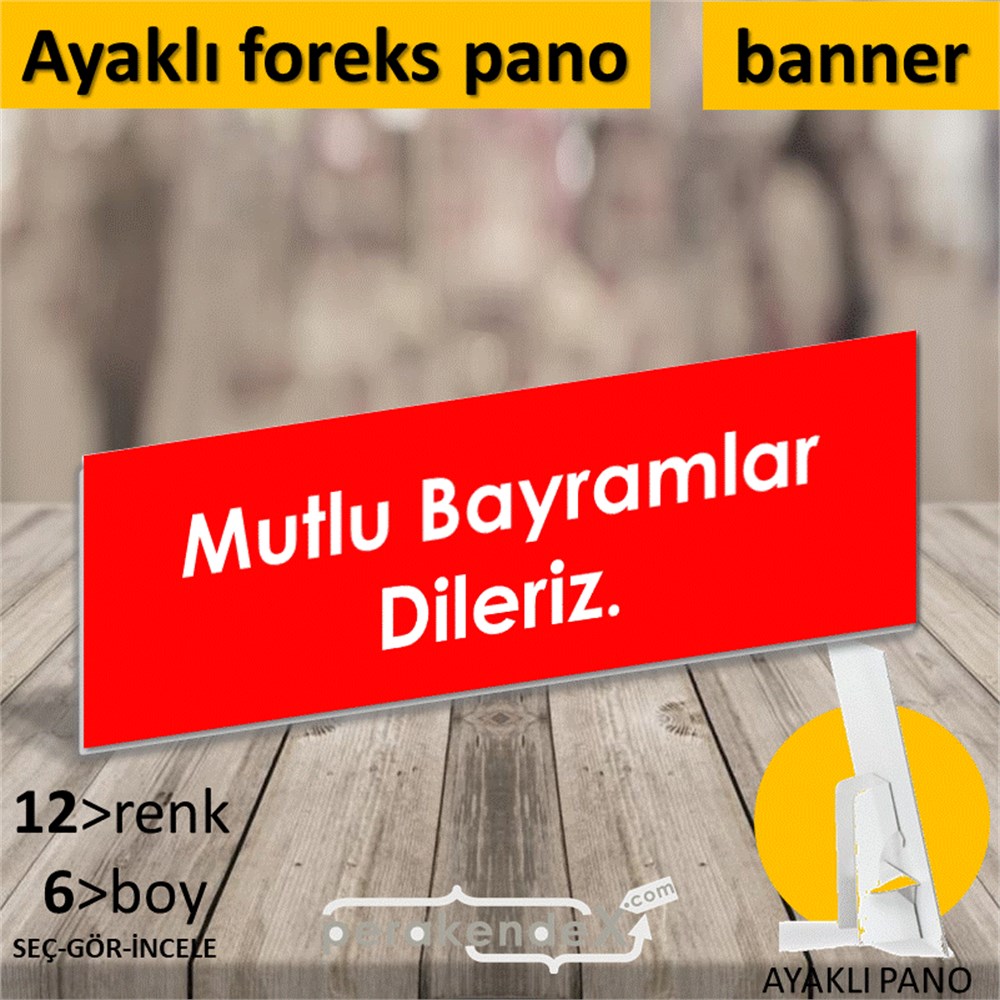 mutlu bayramlar dileriz KARTON AYAKLI POSTER,  PANO (BANNER) -dikdörtgen,tek yön baskı
