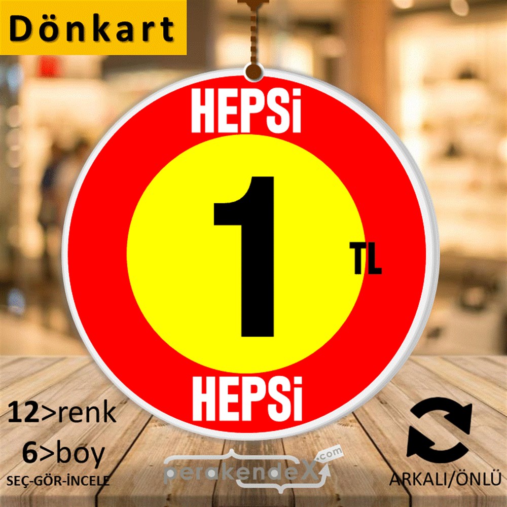 Ne Alırsan Hepsi 1 Tl DÖNKART -oval,çift yön baskı