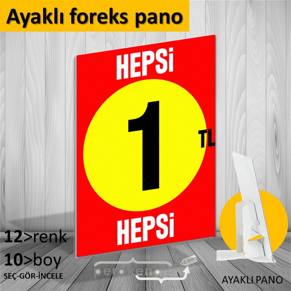 Ne Alırsan Hepsi 1 Tl KARTON AYAKLI POSTER,  PANO -dikdörtgen,tek yön baskı