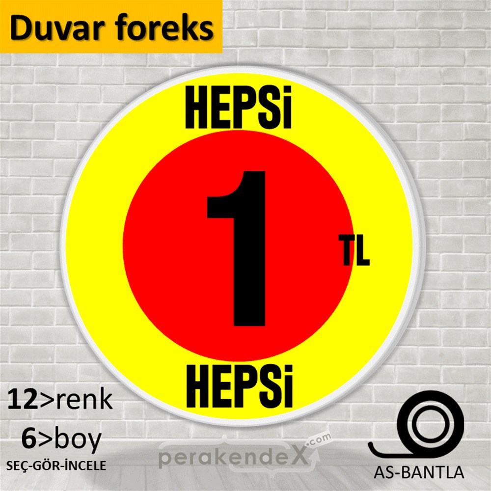 Ne Alırsan Hepsi 1 Tl SERT PLASTİK POSTER,  AFİŞ -oval,tek yön baskı