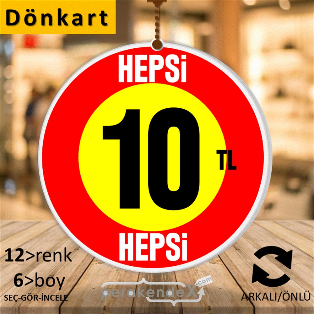 Ne Alırsan Hepsi 10 Tl DÖNKART -oval,çift yön baskı