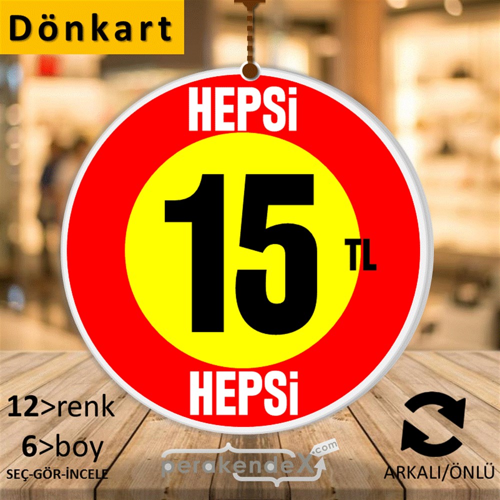 Ne Alırsan Hepsi 15 Tl DÖNKART -oval,çift yön baskı