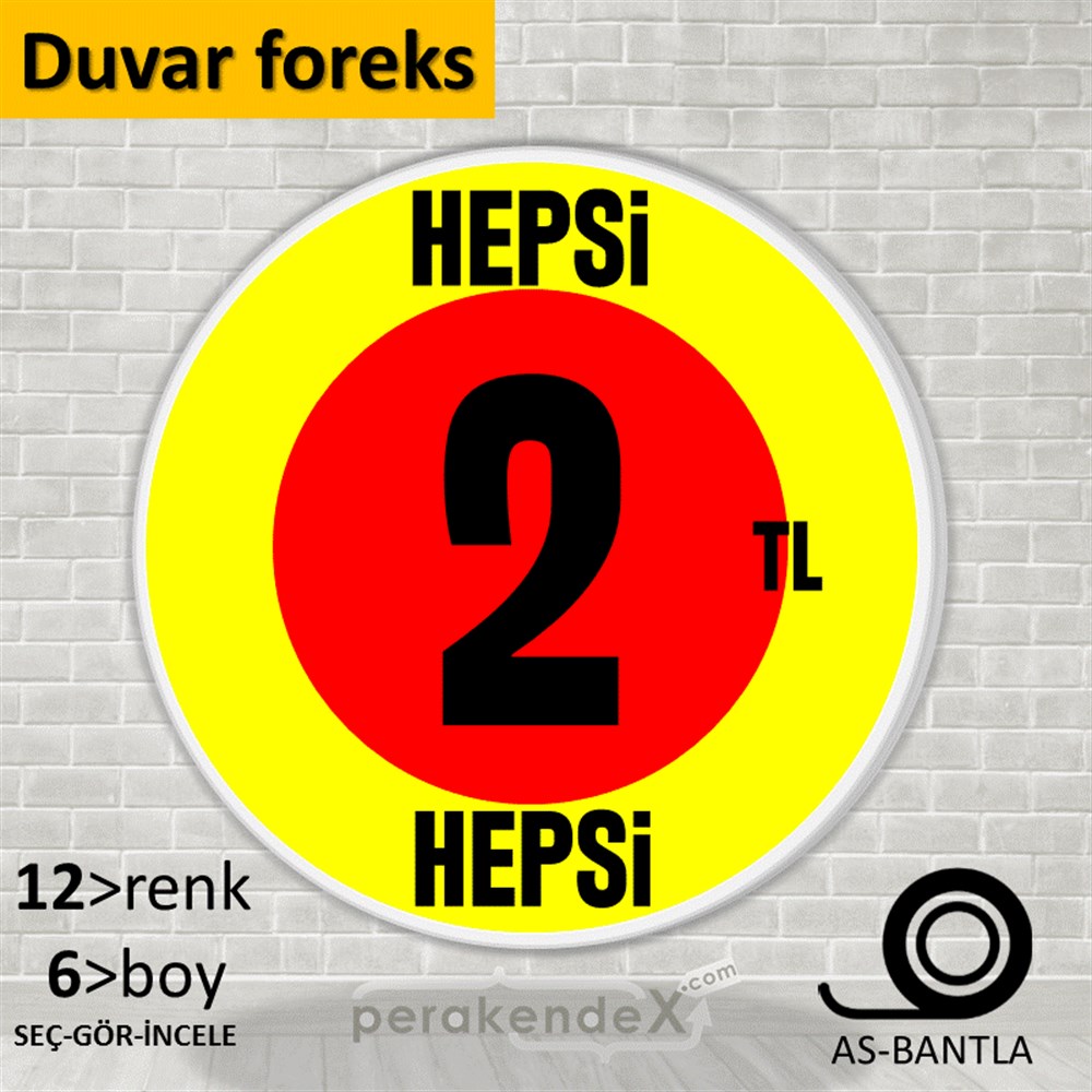 Ne Alırsan Hepsi 2 Tl SERT PLASTİK POSTER,  AFİŞ -oval,tek yön baskı