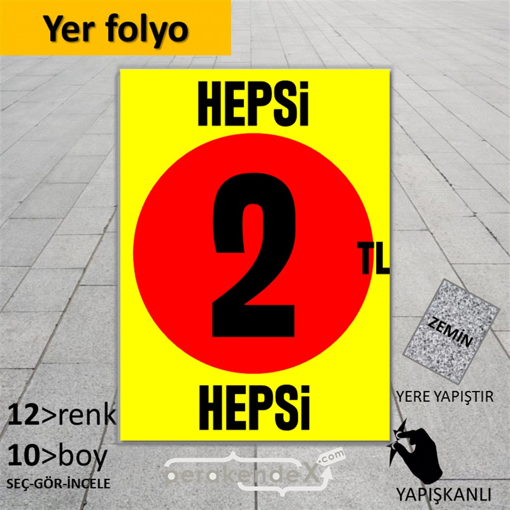 Ne Alırsan Hepsi 2 Tl YER - ZEMİN FOLYO,  VİNİL -dikdörtgen,tek yön baskı