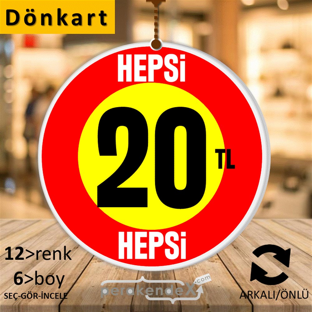 Ne Alırsan Hepsi 20 Tl DÖNKART -oval,çift yön baskı