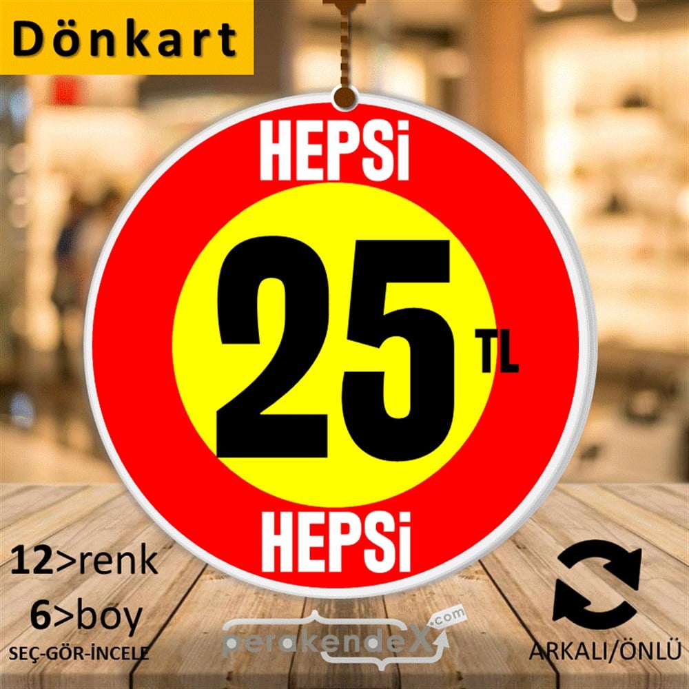 Ne Alırsan Hepsi 25 Tl DÖNKART -oval,çift yön baskı