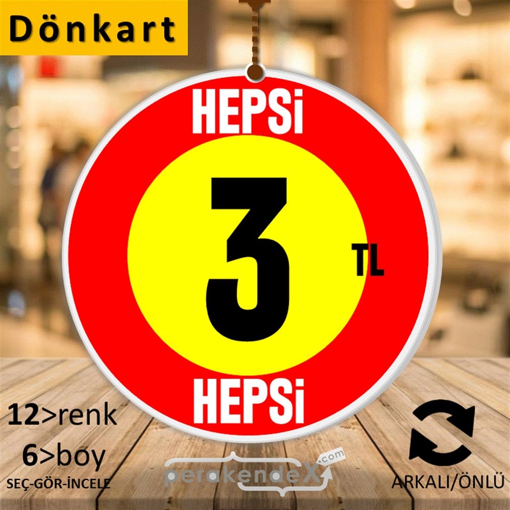 Ne Alırsan Hepsi 3 Tl DÖNKART -oval,çift yön baskı