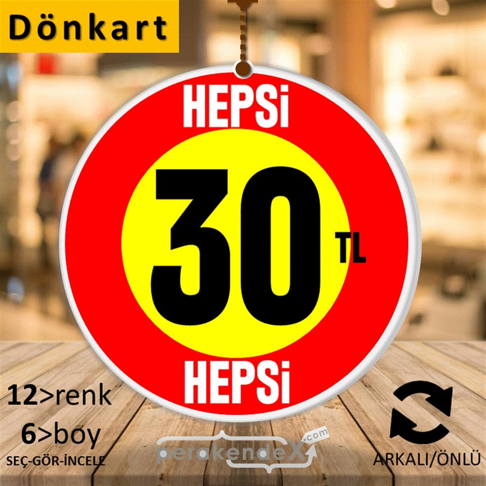 Ne Alırsan Hepsi 30 Tl DÖNKART -oval,çift yön baskı