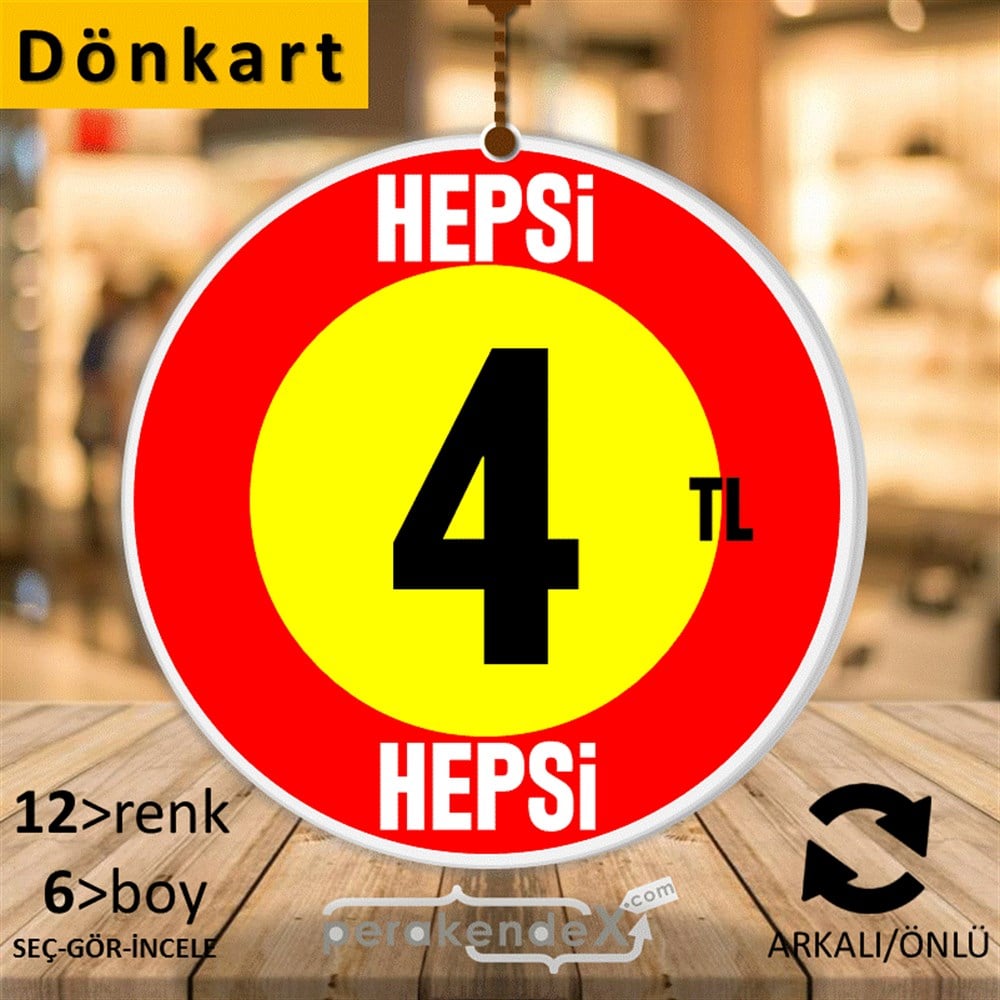 Ne Alırsan Hepsi 4 Tl DÖNKART -oval,çift yön baskı