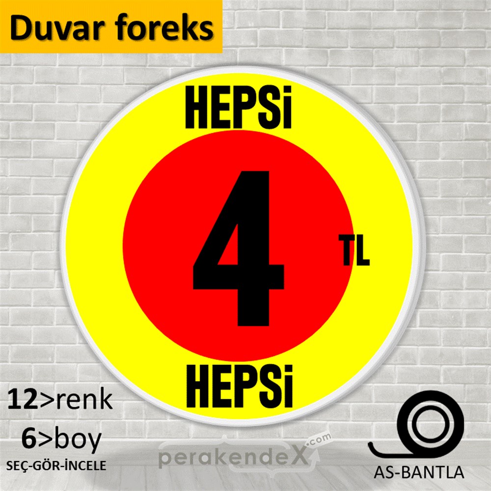 Ne Alırsan Hepsi 4 Tl SERT PLASTİK POSTER,  AFİŞ -oval,tek yön baskı