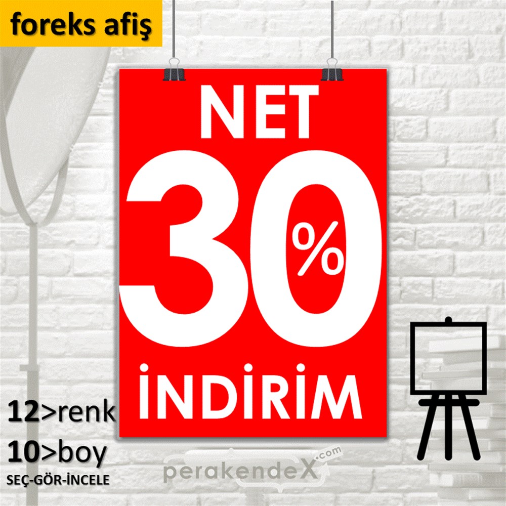 Net İndirim %30 SERT PLASTİK POSTER,  AFİŞ -dikdörtgen,tek yön baskı