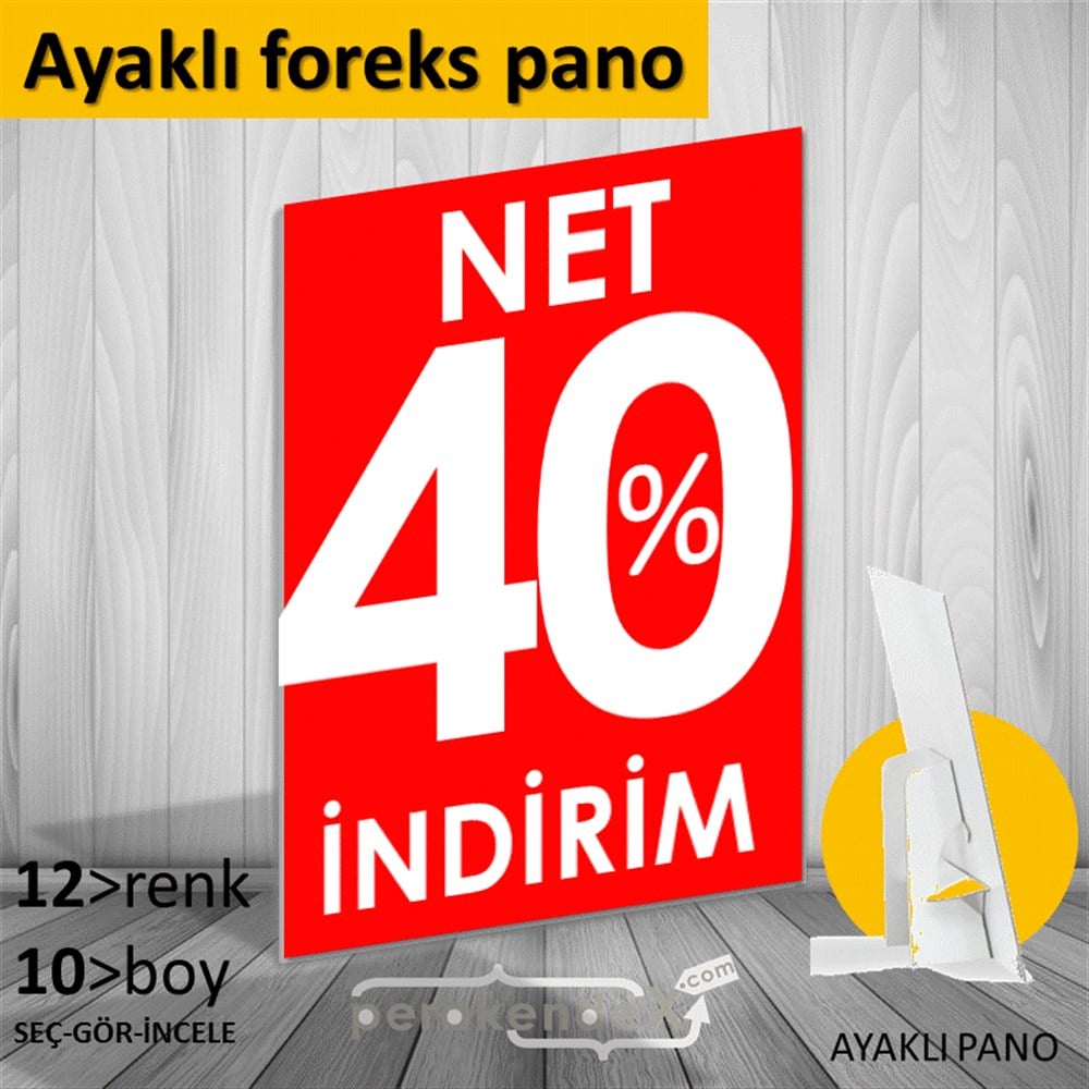 Net İndirim %40 KARTON AYAKLI POSTER,  PANO -dikdörtgen,tek yön baskı