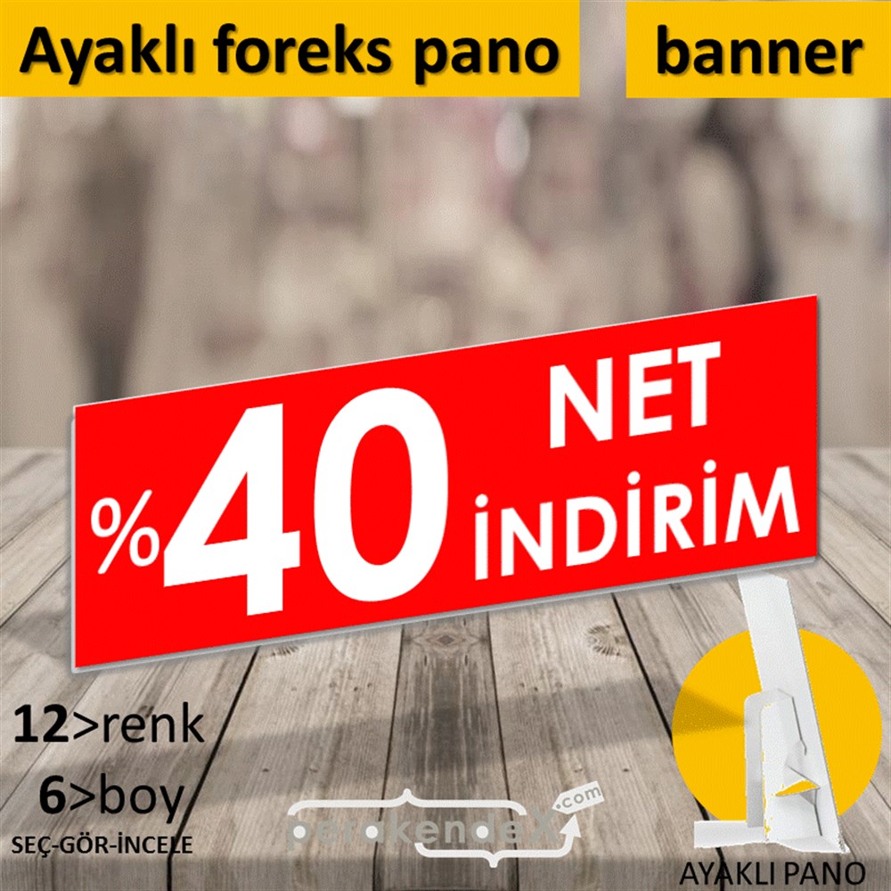 Net İndirim %40 KARTON AYAKLI POSTER,  PANO (BANNER) -dikdörtgen,tek yön baskı