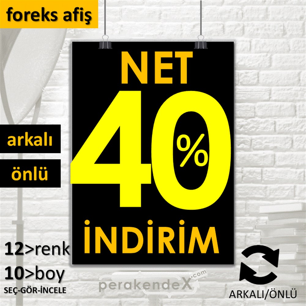 Net İndirim %40 SERT PLASTİK POSTER,  AFİŞ -dikdörtgen,çift yön baskı