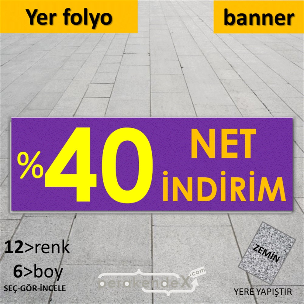 Net İndirim %40 YER - ZEMİN FOLYO,  VİNİL (BANNER) -dikdörtgen,tek yön baskı