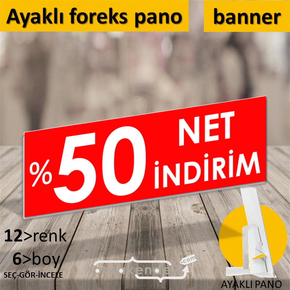 Net İndirim %50 KARTON AYAKLI POSTER,  PANO (BANNER) -dikdörtgen,tek yön baskı