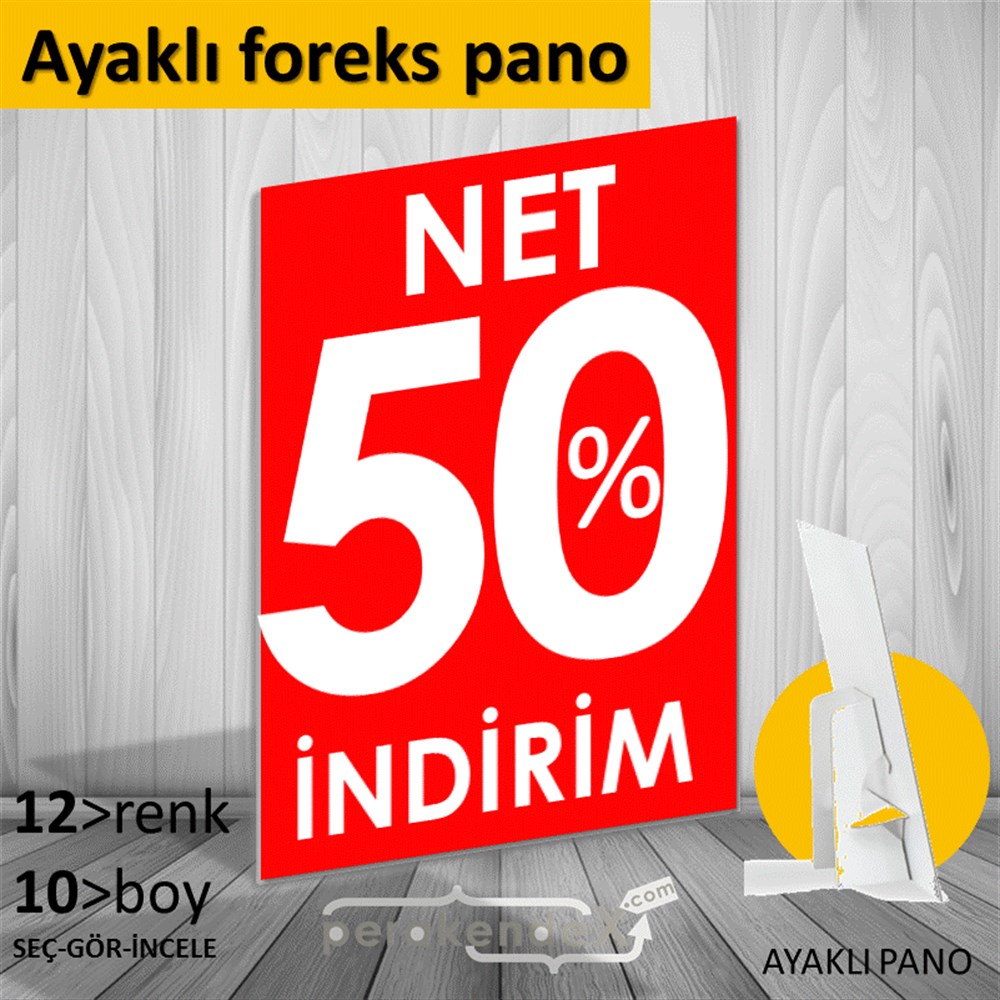 Net İndirim %50 KARTON AYAKLI POSTER,  PANO -dikdörtgen,tek yön baskı