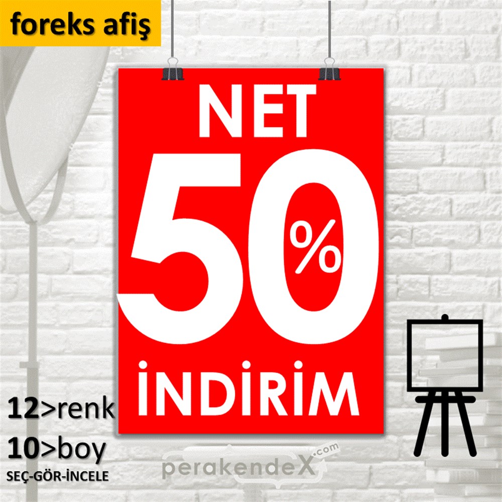 Net İndirim %50 SERT PLASTİK POSTER,  AFİŞ -dikdörtgen,tek yön baskı