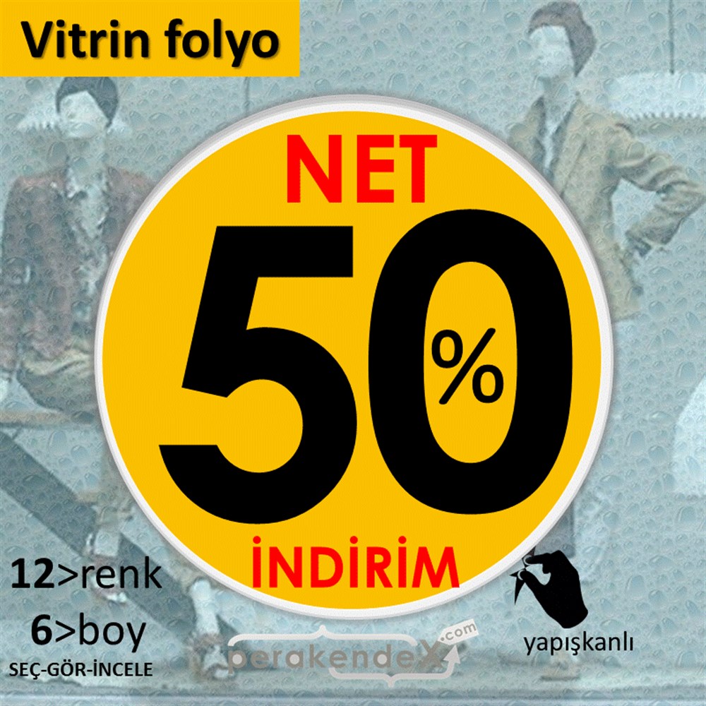 Net İndirim %50 VİTRİN - CAM FOLYO,  VİNİL -oval,tek yön baskı