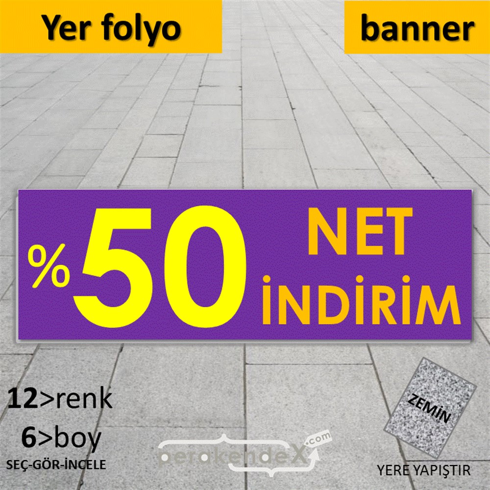 Net İndirim %50 YER - ZEMİN FOLYO,  VİNİL (BANNER) -dikdörtgen,tek yön baskı