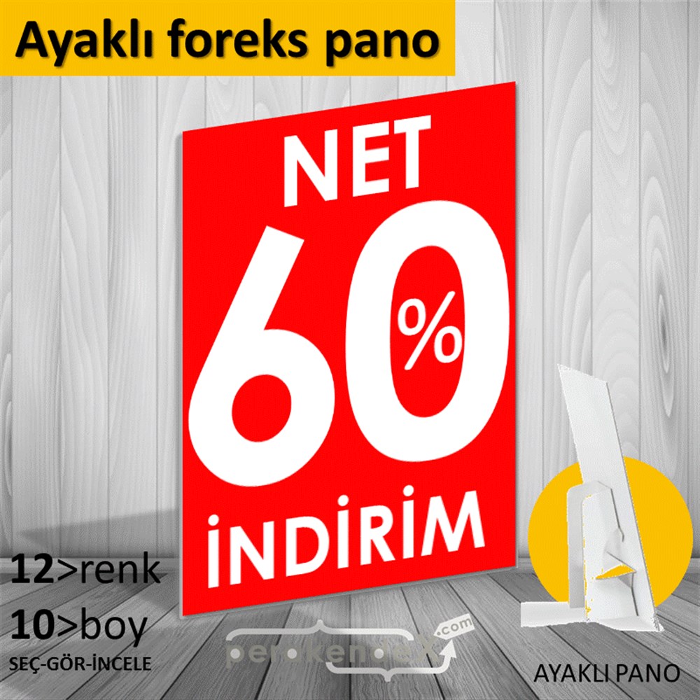 Net İndirim %60 KARTON AYAKLI POSTER,  PANO -dikdörtgen,tek yön baskı