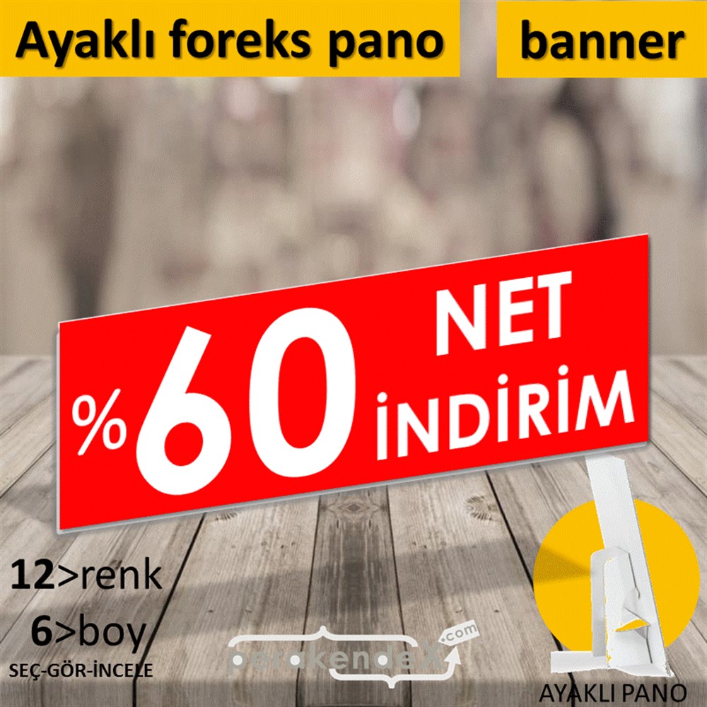 Net İndirim %60 KARTON AYAKLI POSTER,  PANO (BANNER) -dikdörtgen,tek yön baskı