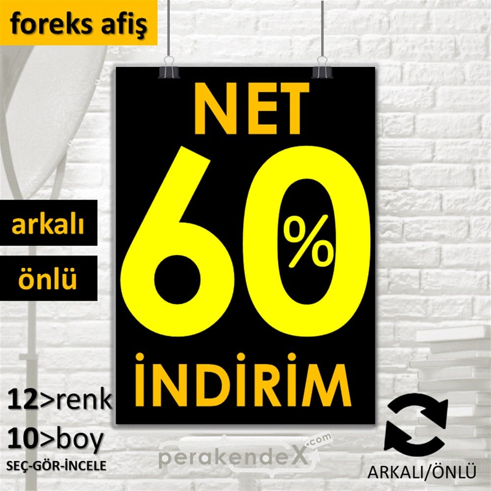 Net İndirim %60 SERT PLASTİK POSTER,  AFİŞ -dikdörtgen,çift yön baskı