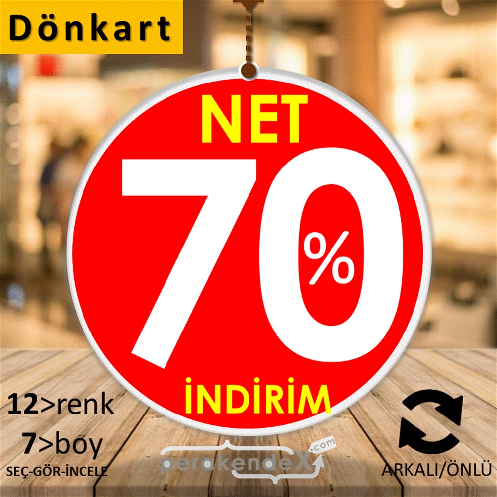 Net İndirim %70 DÖNKART -oval,çift yön baskı