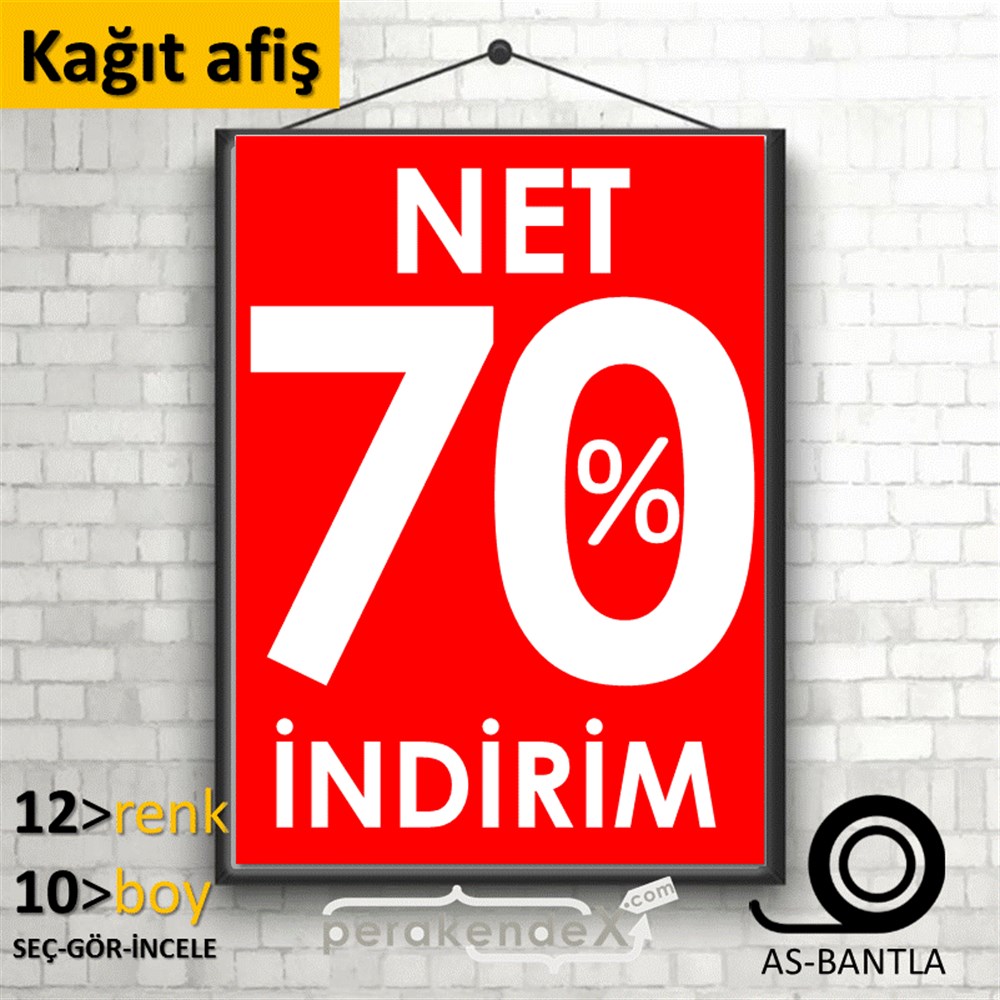 Net İndirim %70 KAĞIT POSTER,  AFİŞ -dikdörtgen,tek yön baskı