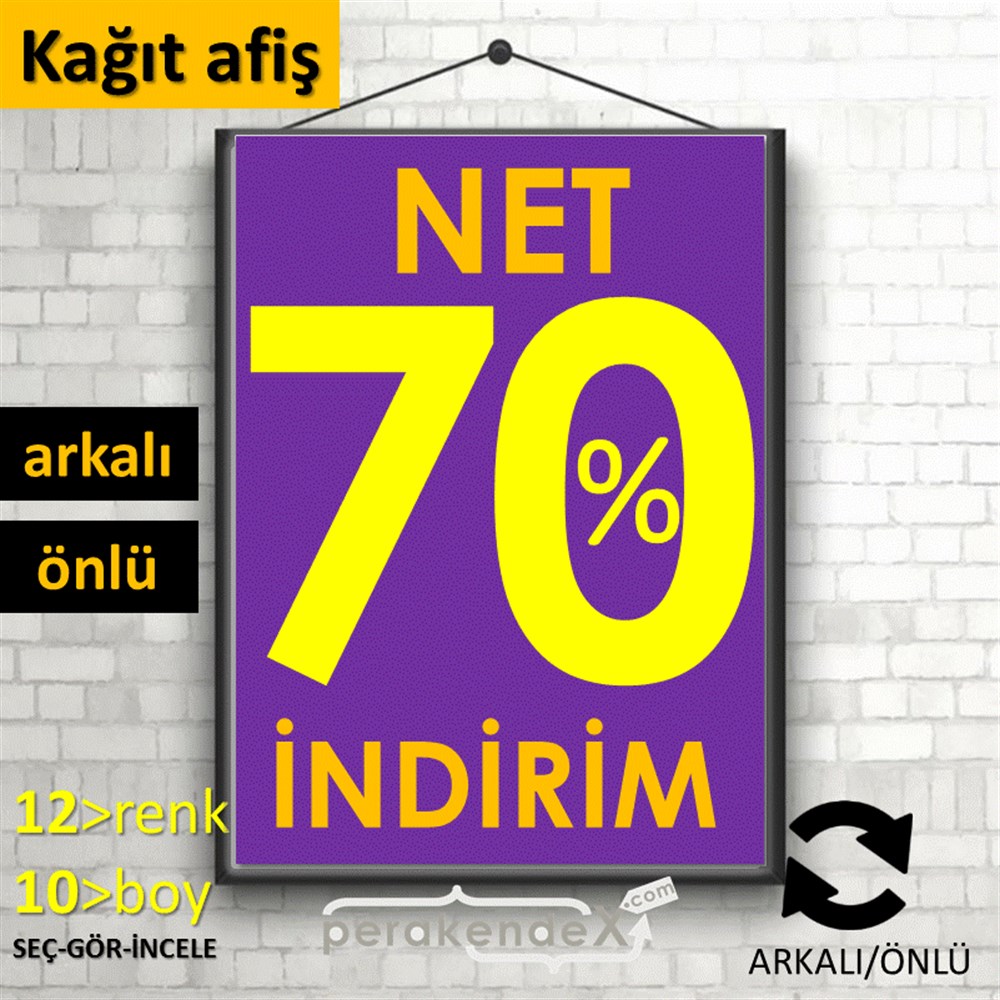 Net İndirim %70 KAĞIT POSTER,  AFİŞ -dikdörtgen,çift yön baskı