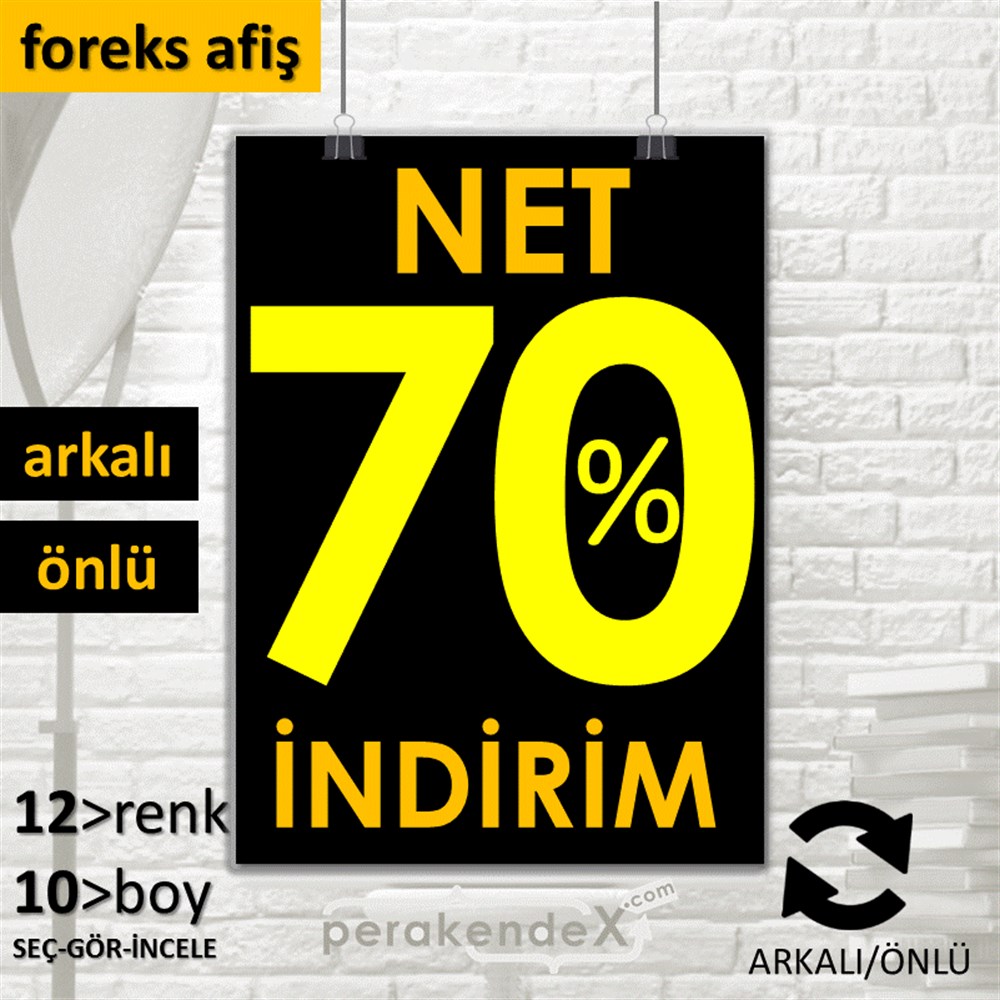 Net İndirim %70 SERT PLASTİK POSTER,  AFİŞ -dikdörtgen,çift yön baskı