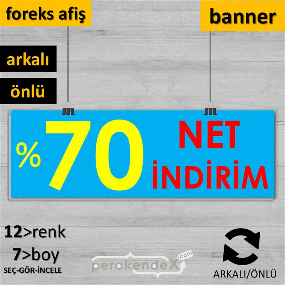 Net İndirim %70 SERT PLASTİK POSTER,  AFİŞ (BANNER) -dikdörtgen,çift yön baskı