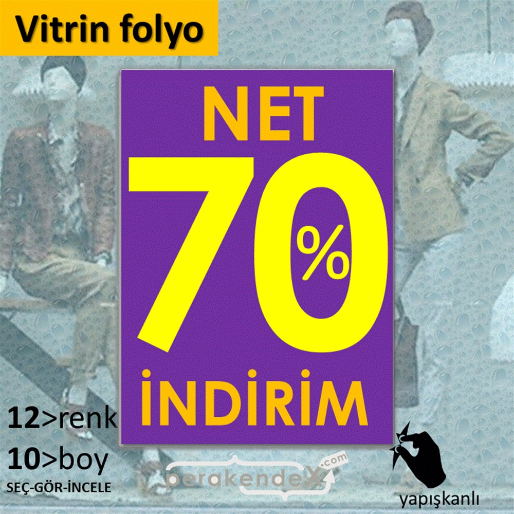 Net İndirim %70 VİTRİN - CAM FOLYO,  VİNİL -dikdörtgen,tek yön baskı