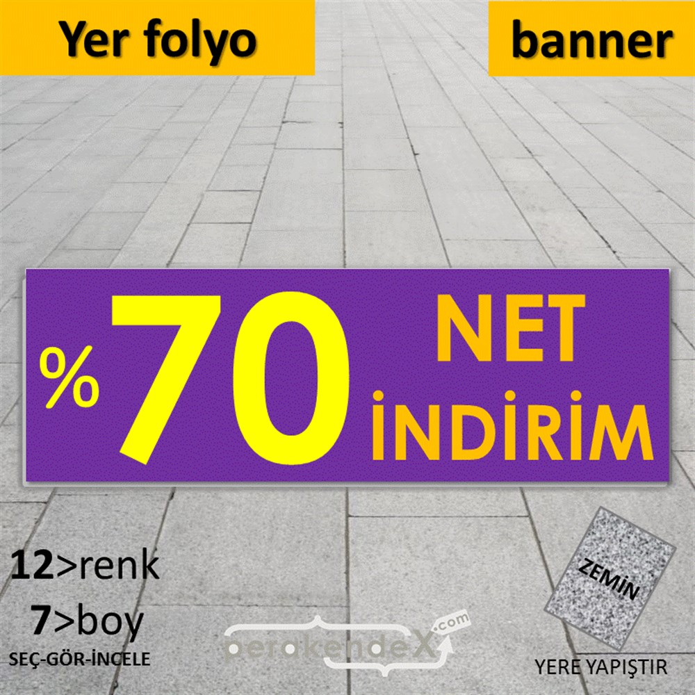 Net İndirim %70 YER - ZEMİN FOLYO,  VİNİL (BANNER) -dikdörtgen,tek yön baskı