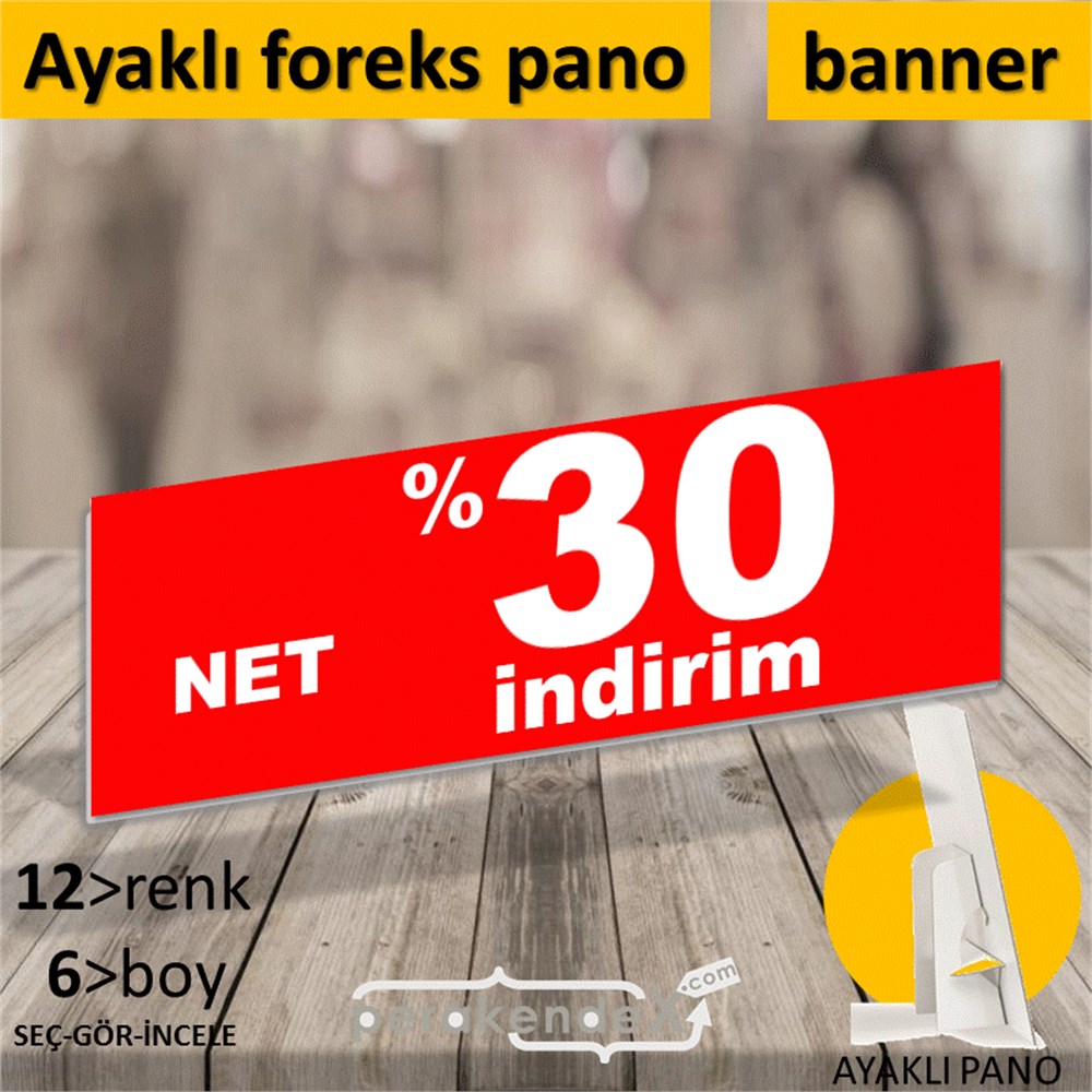 net yüzde 30 indirim AYAKLI REKLAM BANNER -dikdörtgen,tek yön baskı